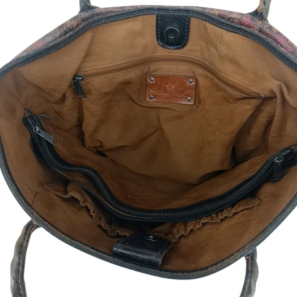 Patricia Nash Eastleigh Leather Tote Bag Vintage Floral Print with Tassel Charm - Picture 7 of 15